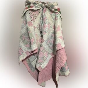 Alaskan Patchwork Poncho Handcrafted with Bungee Cord Hood. Designed for TV show